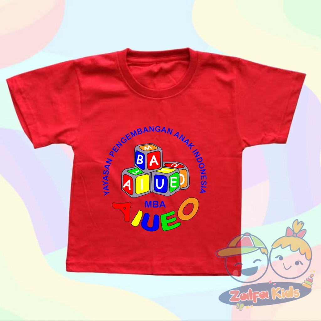 BAJU KAOS ANAK BIMBA AIUEO - FREE CETAK NAMA
