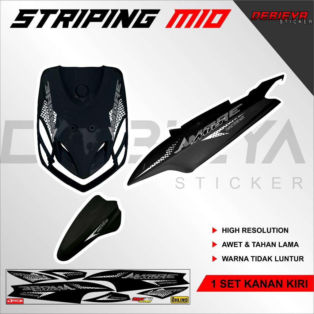 STRIPING VARIASI MIO KEREN SIMPLE KEKINIAN SIMPEL STICKER MOTOR RACING
