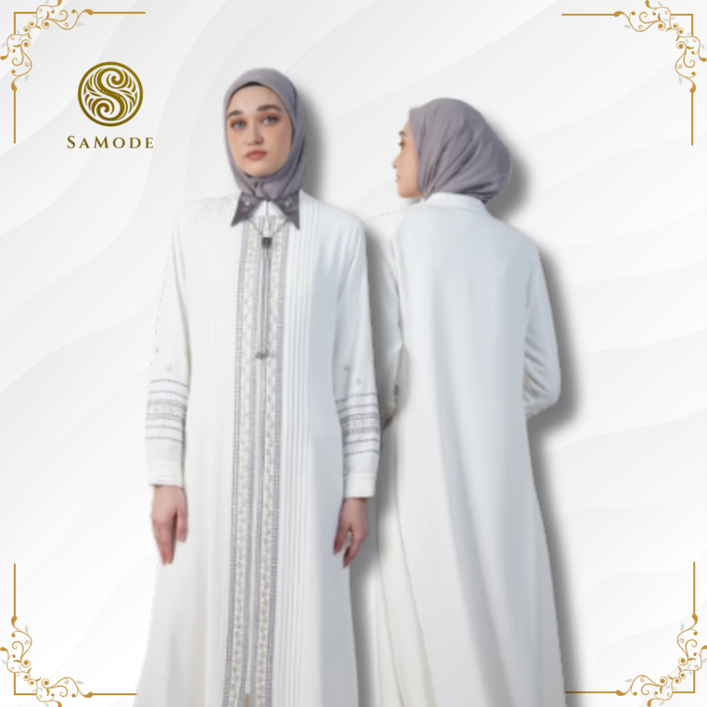 HIKMAT Abaya - A8843 Exclusive White