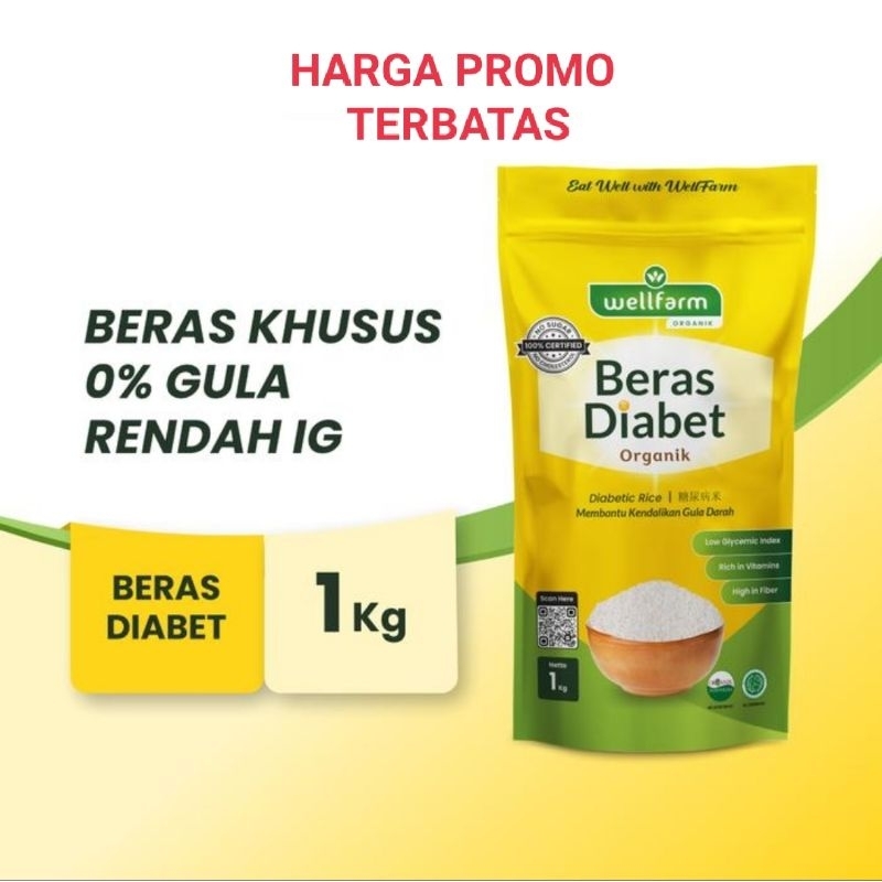 

Wellfarm Beras Organic DIABET beras lowGI Sugar free Beras Diabetasei 1 kg
