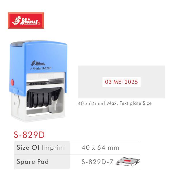 

Stempel Shiny S-829D /Dater/ Custom Huruf/otomatis self ink
