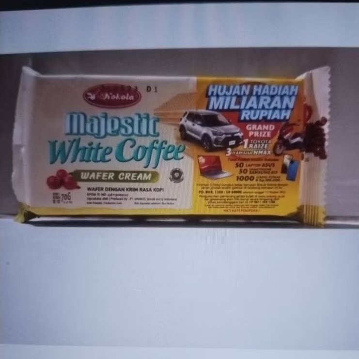 

WAFER KOKOLA MAJESTIC 70 GRAM ( 1 DUS ISI 30 PC)