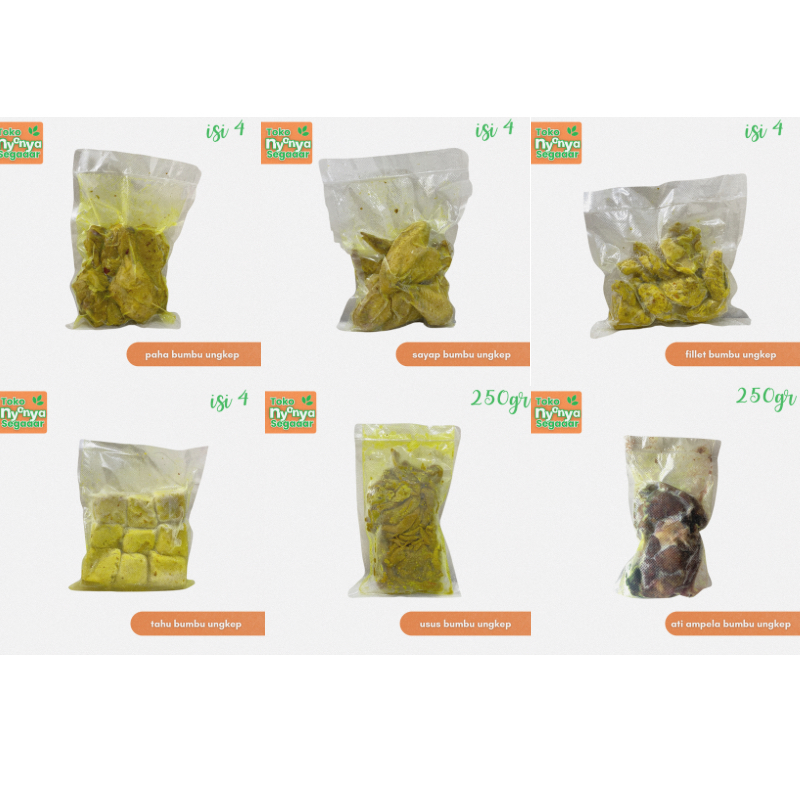 

Lauk Bumbu Ungkep Siap Goreng – Ayam, Usus, Tahu, Ampela, Tanpa Pengawet, Praktis, Lezat untuk Lauk dan Camilan Sehari-hari