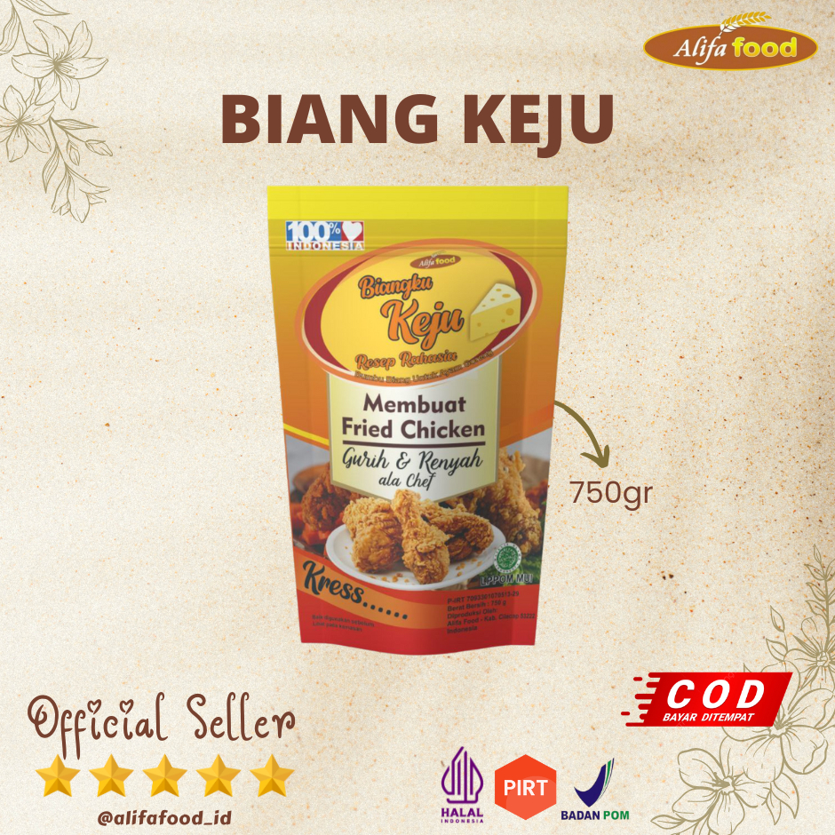 

ALIFA FOOD - Bumbu Biang Keju 750gr, Tepung Bumbu Fried Chicken Keju