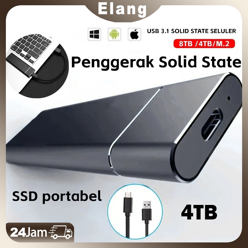 SSD Eksternal 4TB USB 3.0 Type-C ssd eksternal hp solid state drive laptop PC ssd portable