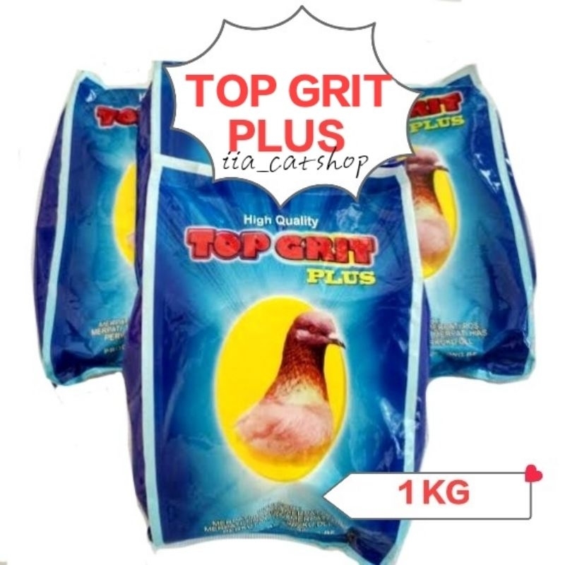 Top Grit Plus Merpati Dara Perkutut 1 Kg Pakan Burung Asinan Remisan Kalsium Sehat - TOP GRIT PLUS