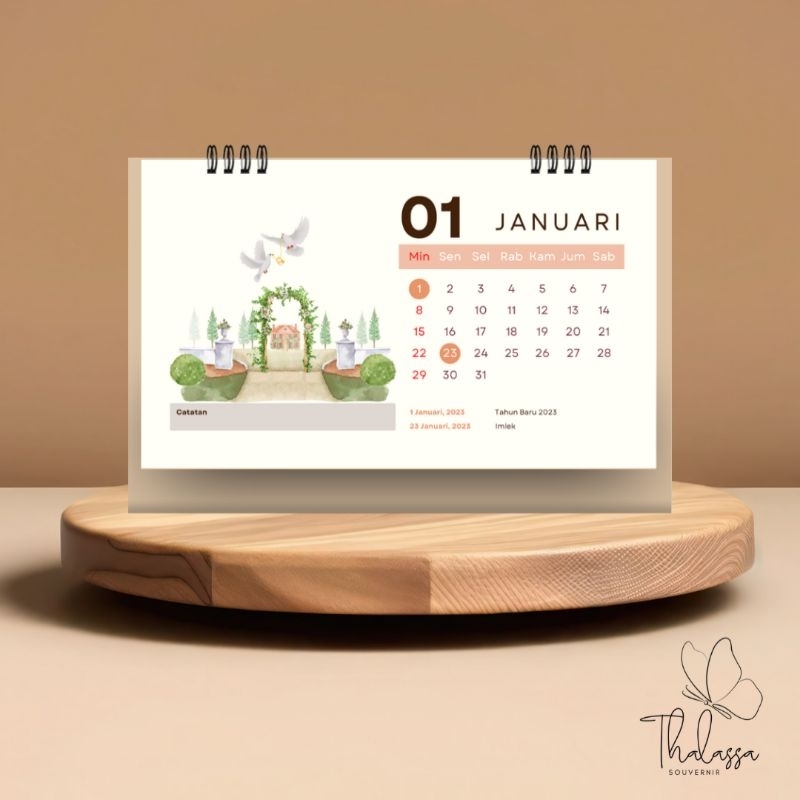 

[Thalassa.co] Souvernir Kalender Mini Pernikahan Haji Umroh Kalendar Kecil Calendar Wedding Athena Package