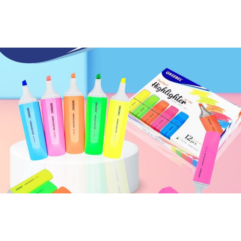 

HIGHLIGHTER GREEBEL/PENANDA BUKU, HL_703-5, LIMA WARNA