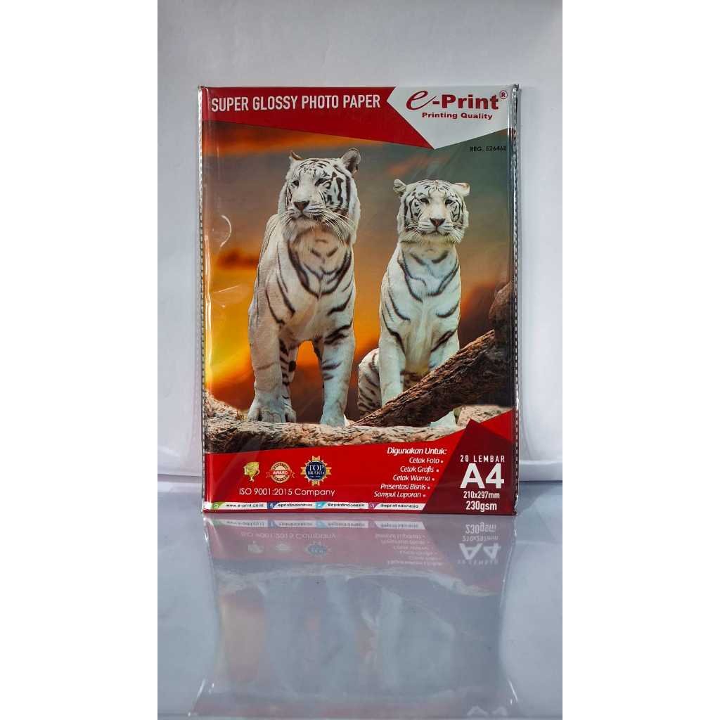 

Kertas foto E-print Glossy 230 GSM A4 isi 20 lembar/Glossy photo