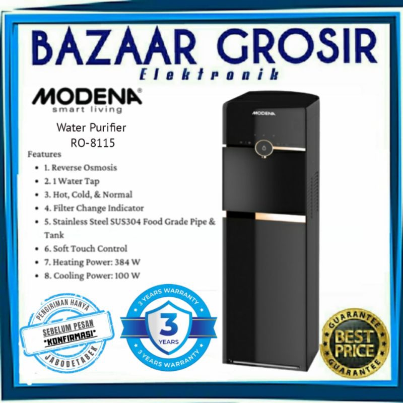 MODENA WATER PURIFIER RO8115 / RO 8115 / RO-8115 IGIENICO REVERSE OSMOSIS