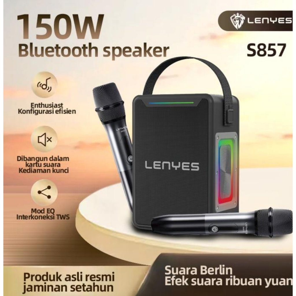 Speaker Bluetooth LENYES S857 + 2 Microphone