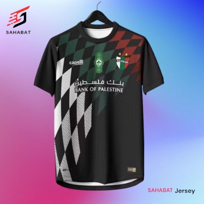 Jersey  Palestina / Baju Palestina Semangka / JerseyBola Palestina Hitam Piknowpis
