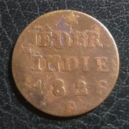 #25.NIS. UANG KUNO || KOIN KUNO || 1/4 STUIVER NEDERL INDIE TAHUN 1826 S