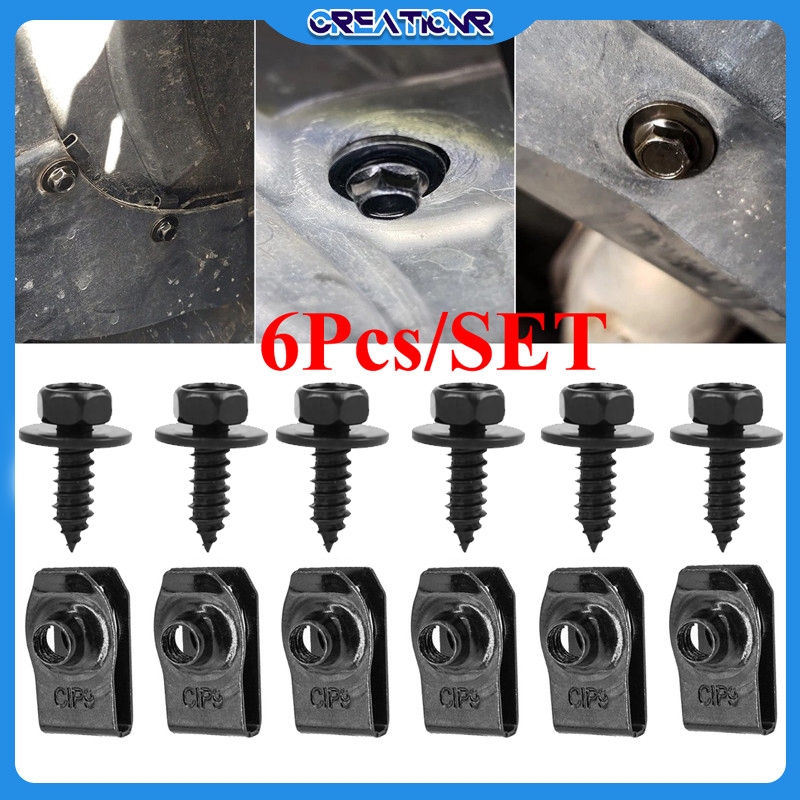 （ujung runcing） 6set Dudukan Baut/Klip Bumper/Klip Bumper Depan Belakang Mobil/klip Bumper Motor/Kli