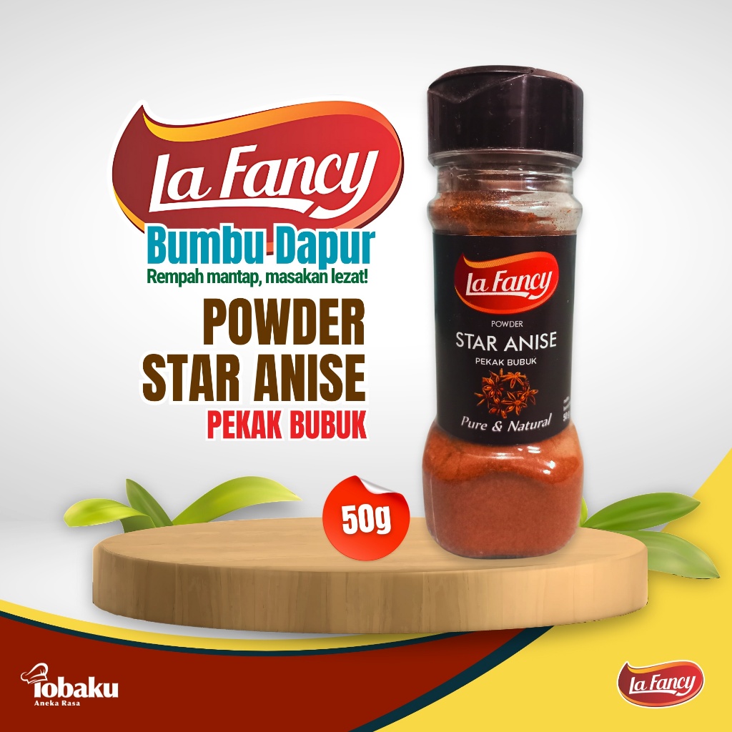 

LA FANCY Pekak Bubuk - Star Anise Powder - Bumbu Rempah Dapur 50g