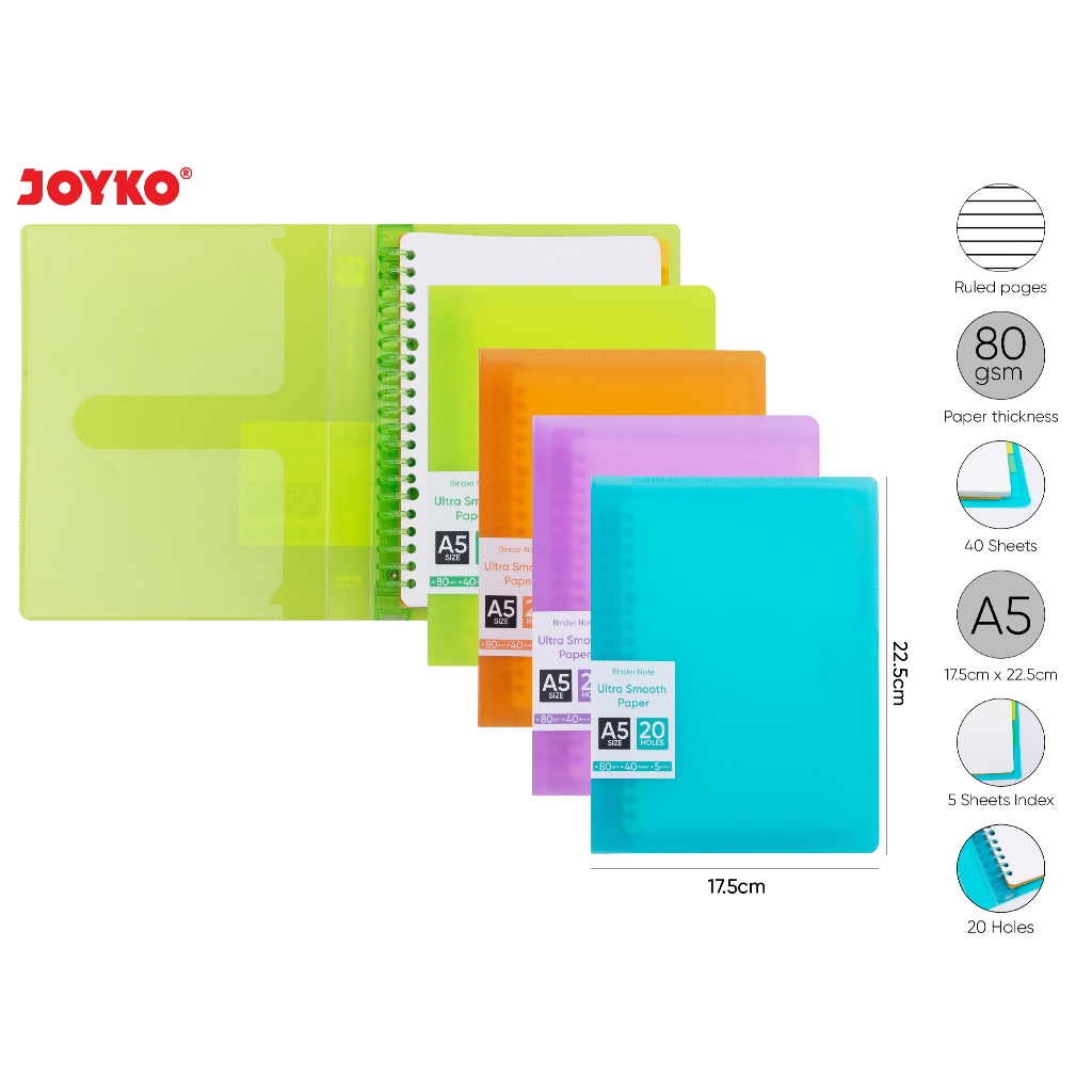 

JOYKO Binder Note Buku Binder Warna BN103 A5 / B5