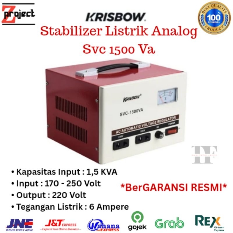 KRISBOW Stabilizer Listrik Analog 1500 Va / Stabilizer Listrik Svc 1.5 Kva Krisbow / Stabilizer List