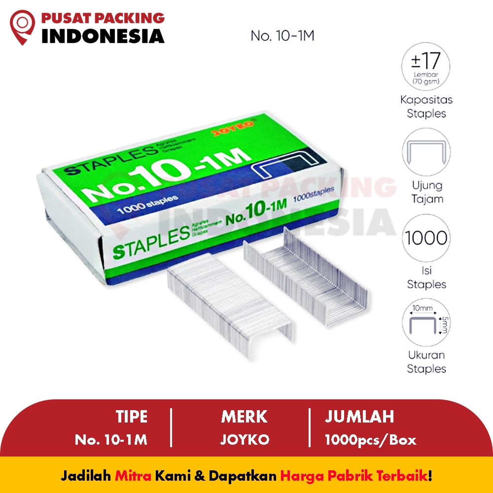

Isi Staples Kecil No.10-1M / Necis / Isi Hekter JOYKO PUSAT PACKING INDONESIA