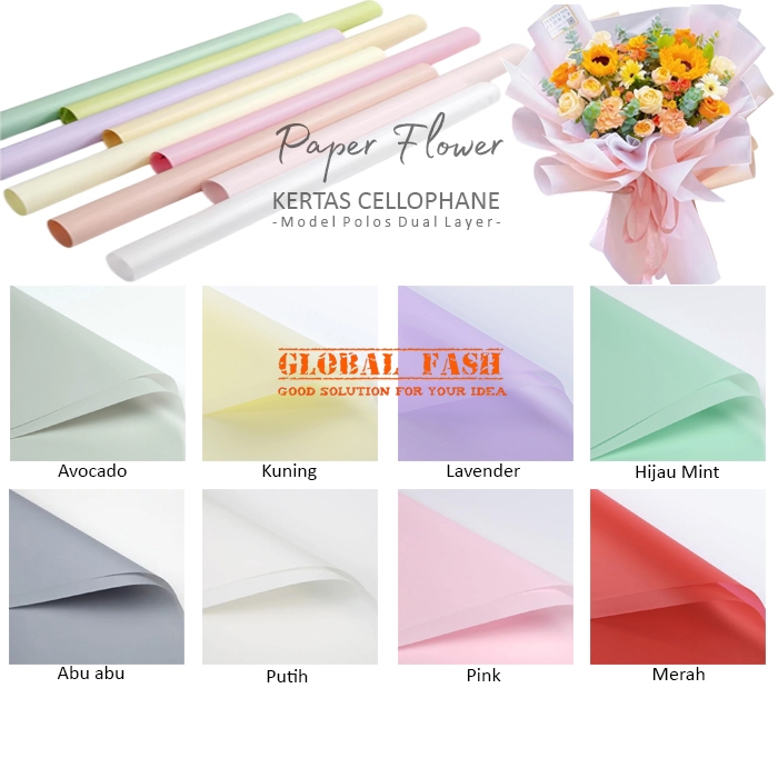 

[isi 20] Kertas Buket Bunga Polos Basic / Flower Wrapping Paper Celophane Pastel Macaron Polos