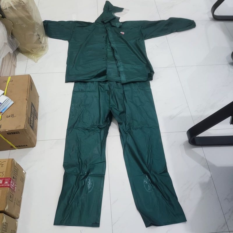 ORIGINAL JAS HUJAN CAP FISH FRIEND CAP PAUS TEMAN IKAN JAS mantel cap ikan warna hijau jas hujan