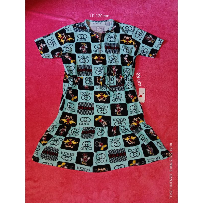 DASTER ANAK DRESS ANAK MOTIF KARAKTER
