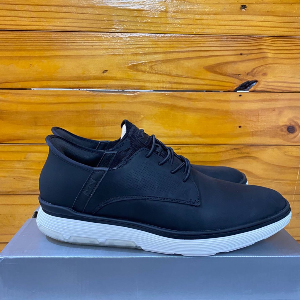 SEPATU SKECHERS PRIA SKECHERS CASUAL GLIDE CELL GABLE LUX 205074 BLACK WHITE SNEAKER SPORTY SLIPON T