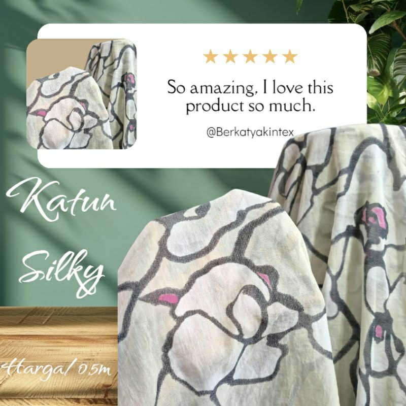 kain katun silky premium motif bunga - kain silky motif bunga - kain motif bunga - kain mukena