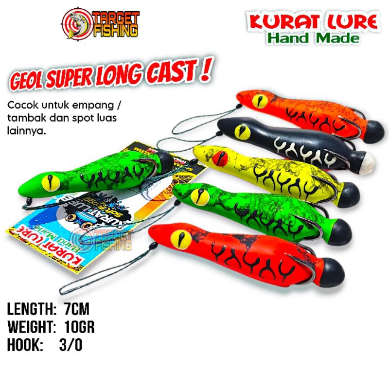Soft Frog GEOL 10gr KURAT LURE SUPER LONG CAST AUTO WTD - Umpan Casting Gabus / Haruan