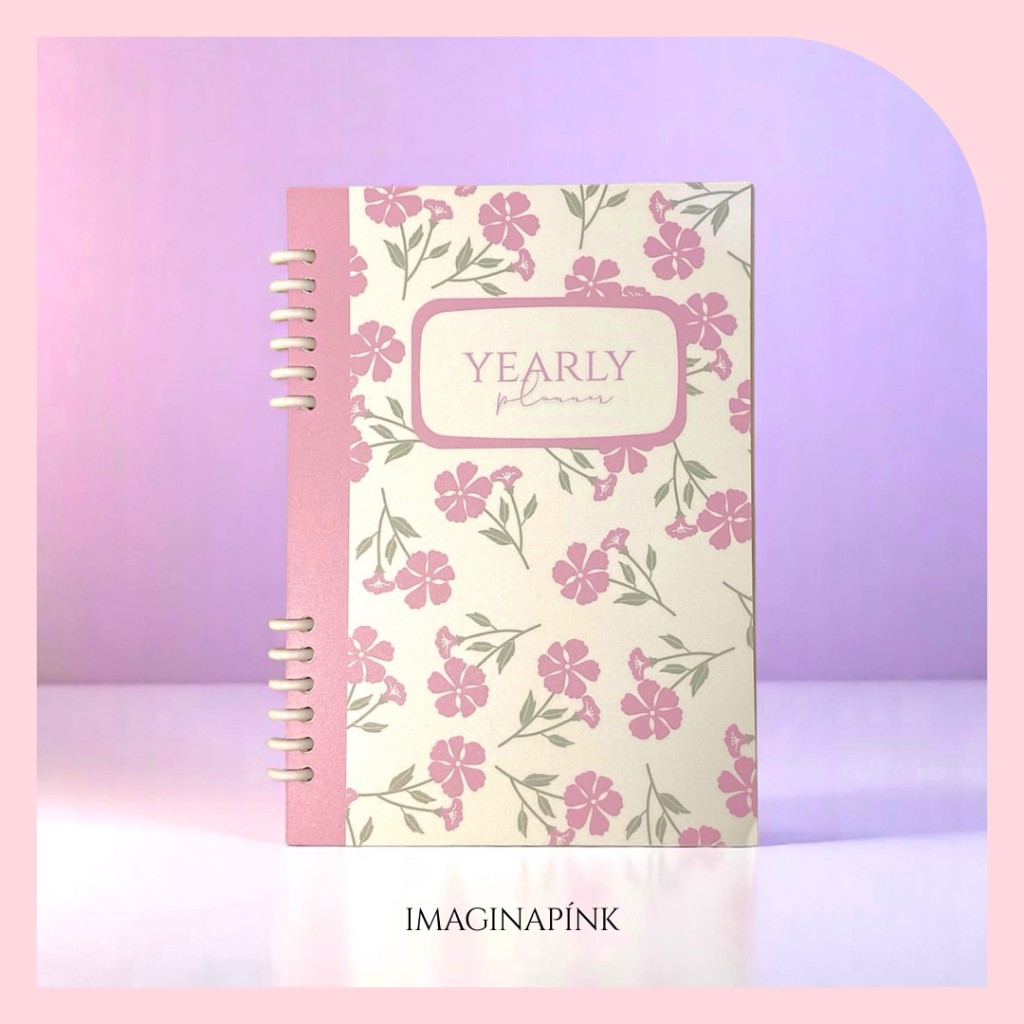 

Undated Yearly Planner Aesthetic Pink Flower - Catatan Kegiatan Tahunan - Buku Agenda Journal Satu Tahun (SIMPLE-2)