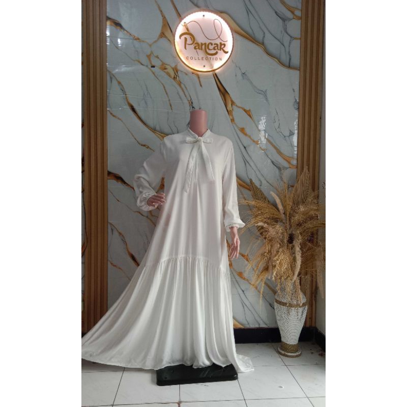 Gamis putih rayon premium