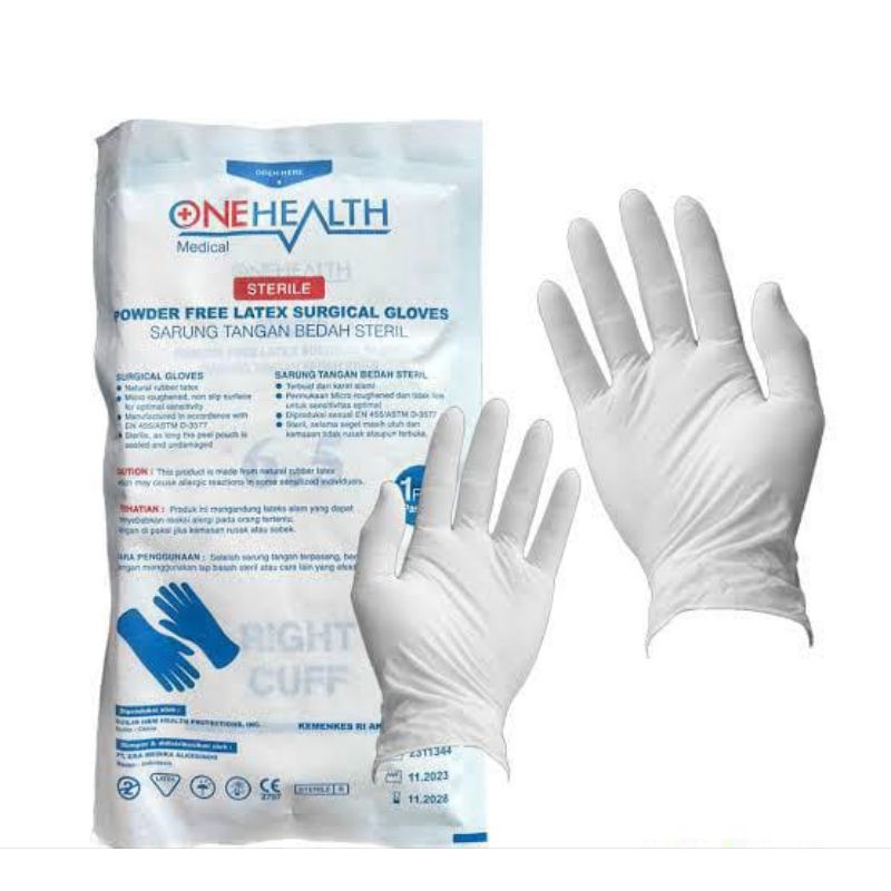 Handscoon Steril Onehealth / Sarung Tangan Latex Steril