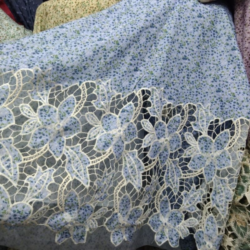 KAIN KATUN BORDIR MOTIP RENDA PINGGIR TERBARU