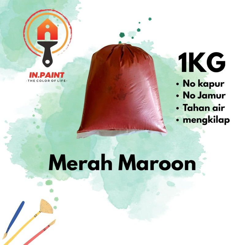Cat Tembok Warna Merah Maroon 1kg paling murah