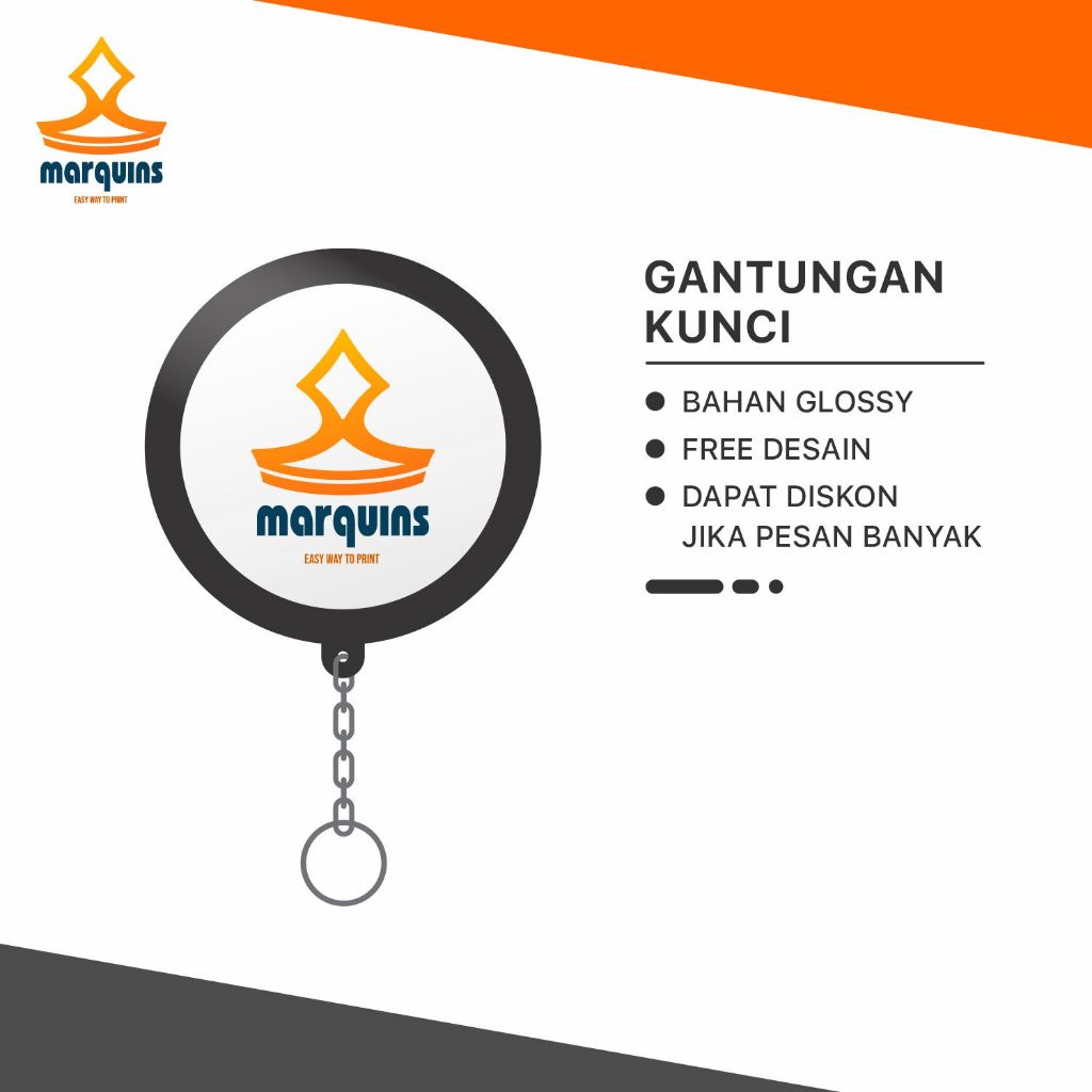 CETAK GANTUNGAN KUNCI BULAT / AKSESORIS TAS / CENTELAN KUNCI