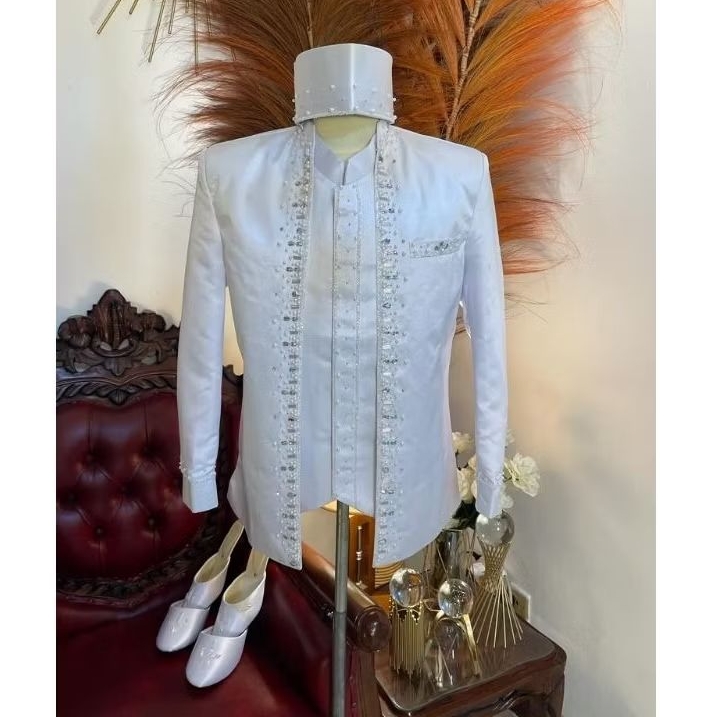 Beskap pengantin putih | Beskap pengantin pria premium | Beskap pria pengantin