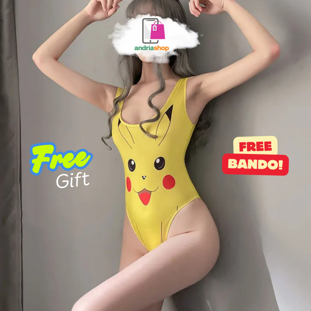 AR-CP11 Pikachu Cosplay Crotchless Bodysuit Costume Import