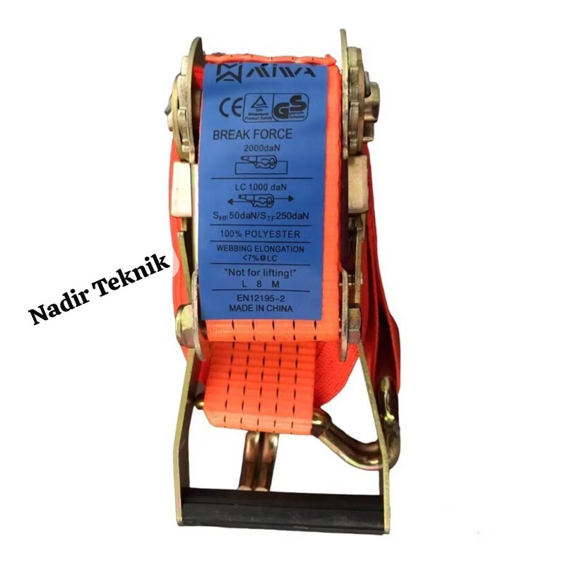 Cargo Lashing Belt 2"/ Rachet Tie Down Webbing Track Belt 2 Ton (8M, 10M, 12M)