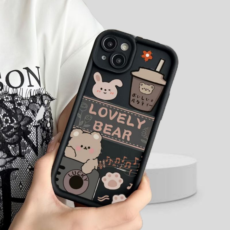 Case Vivo import lovely bear Vivo Y02 Y03 Y15/Y17/Y12 Y15s Y16 Y17s Y19 Y19s Y20/Y12s Y21 Y33 Y91C Y