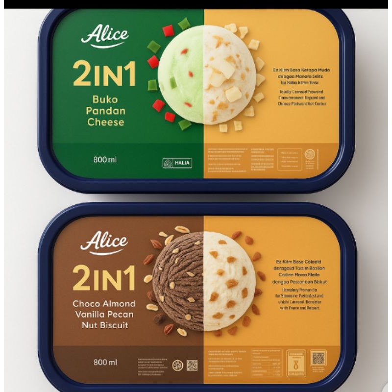ES CREAM AICE 2 IN 1 UKURAN 800 ML TERBARU