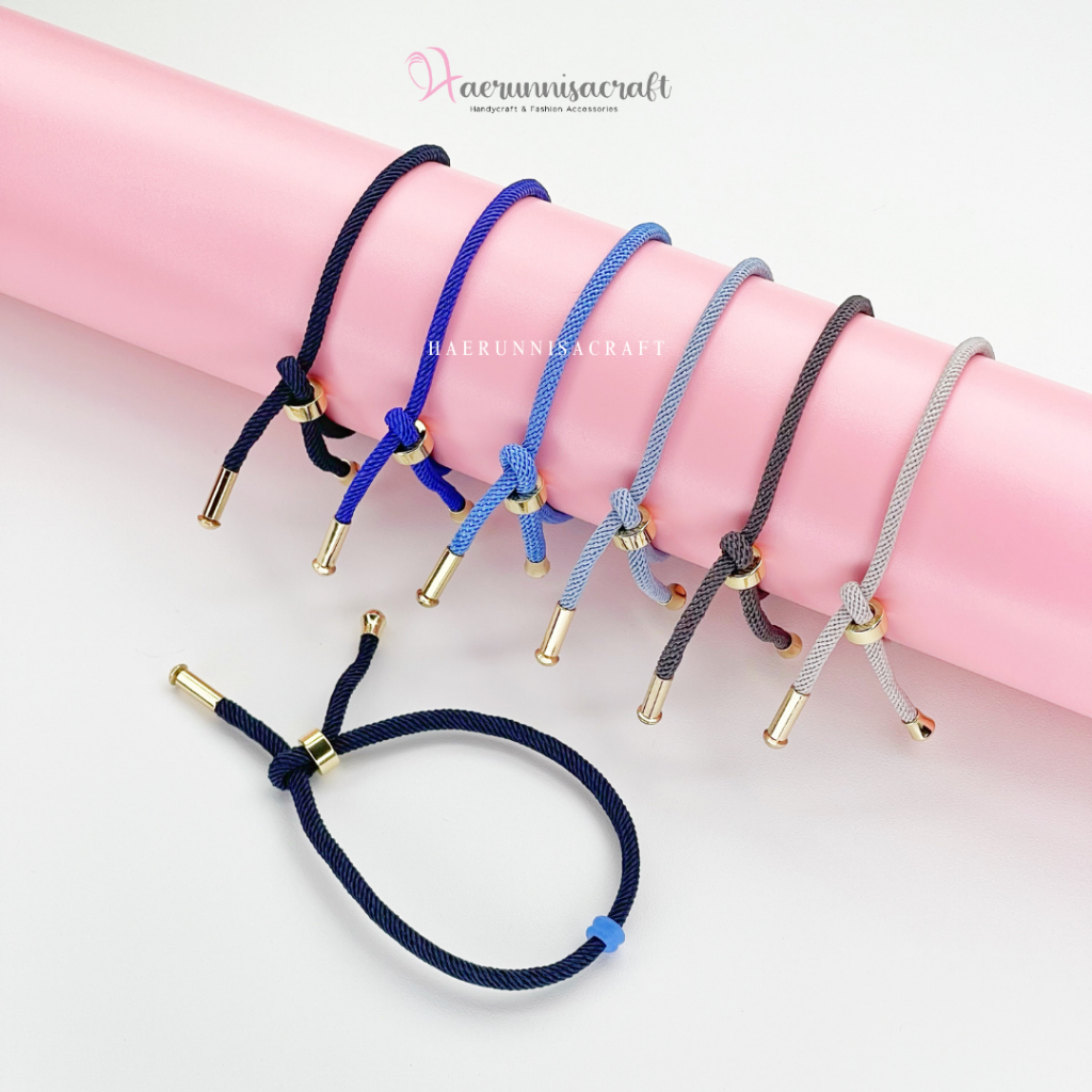 Gelang Tali Polos Serut Hongkong Pandora Anak Dewasa Import Free 2 Karet Pembatas