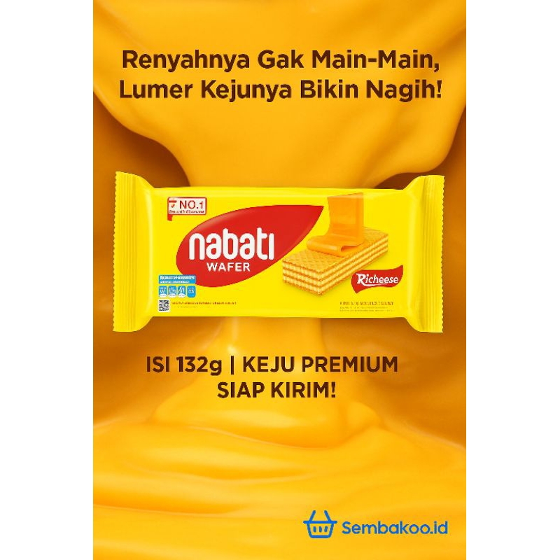 

Nabati Wafer Keju Richeese 145g | Wafer Lapis Krim Keju Lezat | Camilan Enak & Renyah Halal BPOM