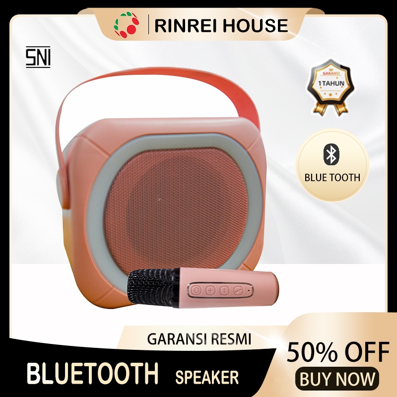 COD SPEAKER MINI BLUETOOTH 2 MIC 1 KARAOKE LUCU PORTABEL WIRELESS 5.3 SET BASS SUPER KUAT NIRKABEL M