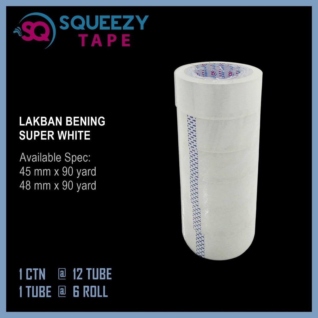 

LAKBAN SQUEEZY UKURAN 2 INCH BENING & COKLAT 1 SLOT ISI 6ROLL / LAKBAN BENING / LAKBAN COKLAT