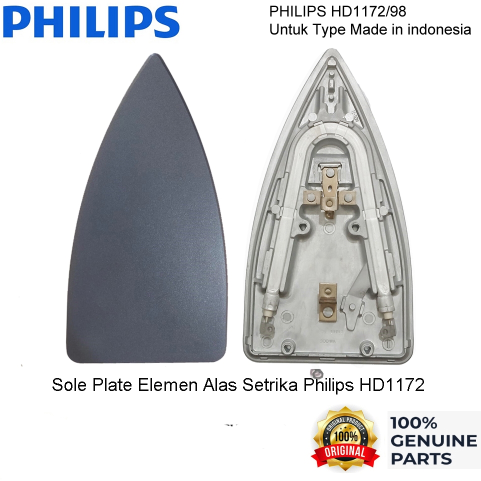 PHILIPS Setrika Part Sole Plate Elemen Pemanas Alas HD1172 / Elemen Setrika Philips HD 1172 Original