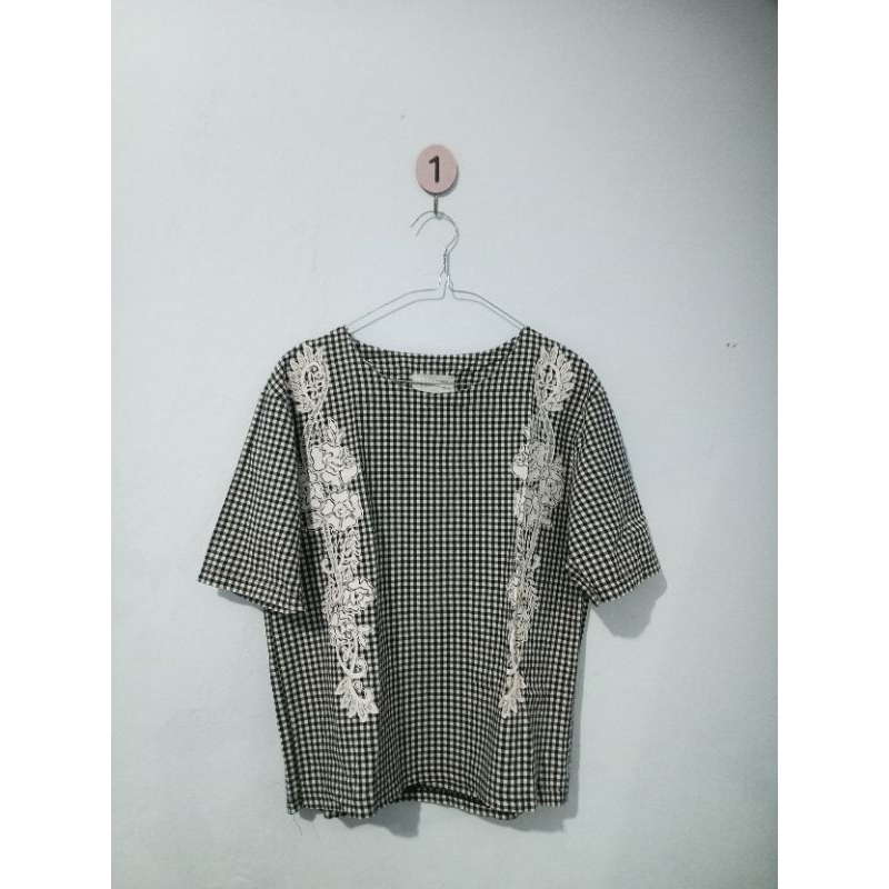 Kemeja Kotak-kotak Wanita Preloved|Kemeja Lengan Pendek