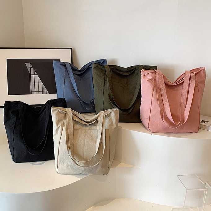 [READY/COD]Versi Korea dari tas selempang tas selempang rekreasi berkapasitas besar tas kain selempa