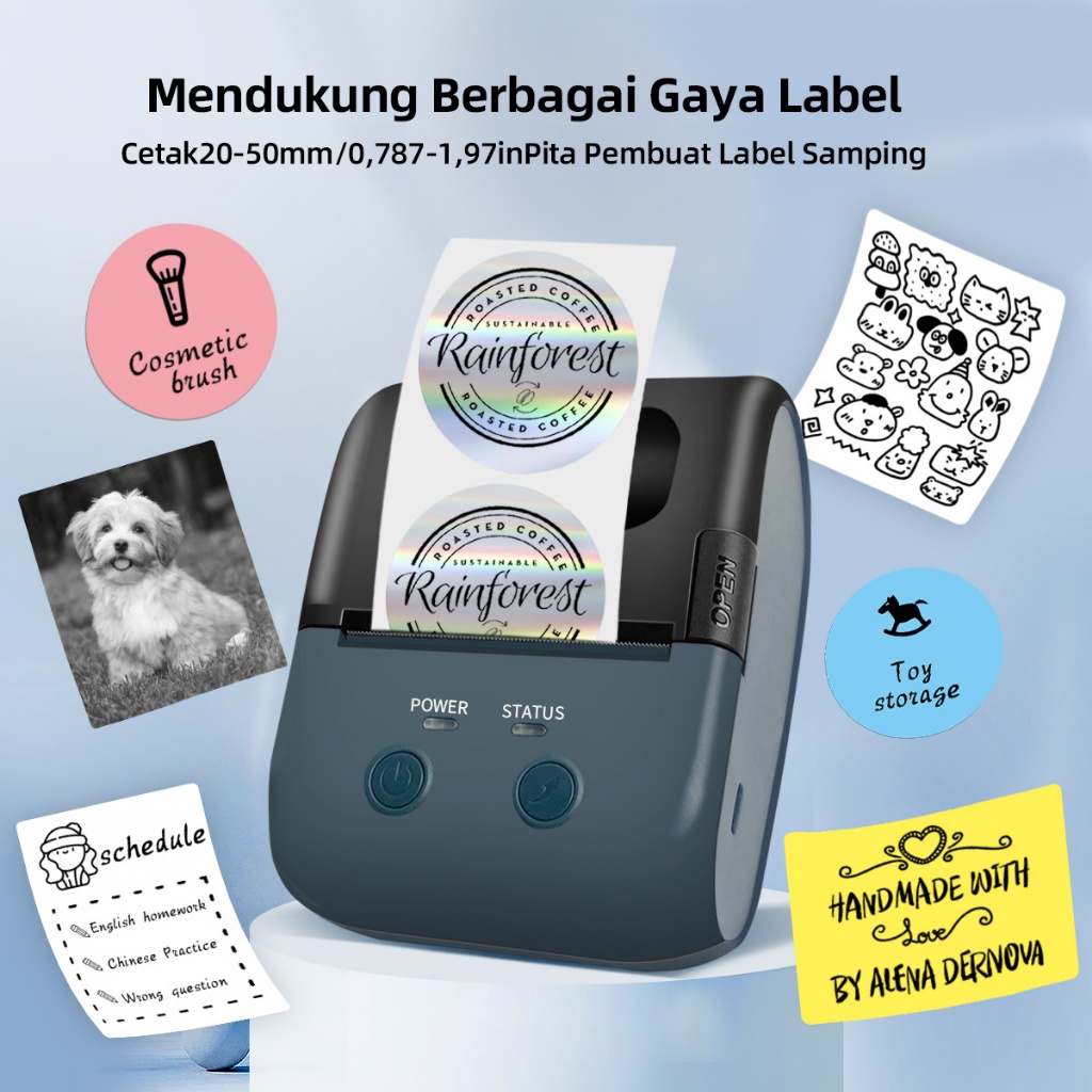 

Printer portabel L7, printer label termal, termasuk gulungan kertas label 50*30mm