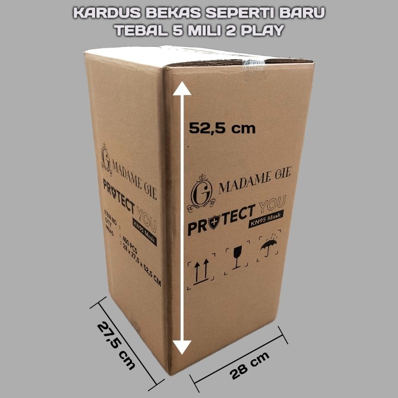 

kardus packing besar 2 play tebal 5-6 mili ukuran 52,5 x 28 x 27,5 cm dus bekas seperti baru box pindahan kardus penyimpanan kardus pakking online