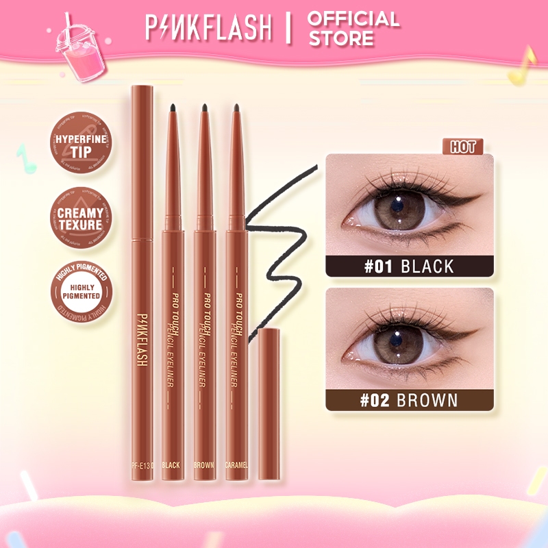 PINKFLASH  Hyperfine Halus Gel Eyeliner Pensil Pigmen Tinggi Tahan Air Tahan Lama Eyeliner Pencil