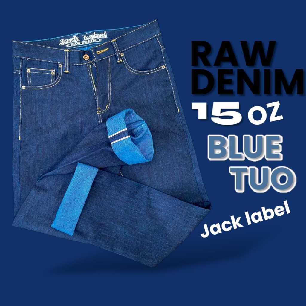 JACK LABEL 15OZ WEFT BLUE selvedge accent SANFORIZED